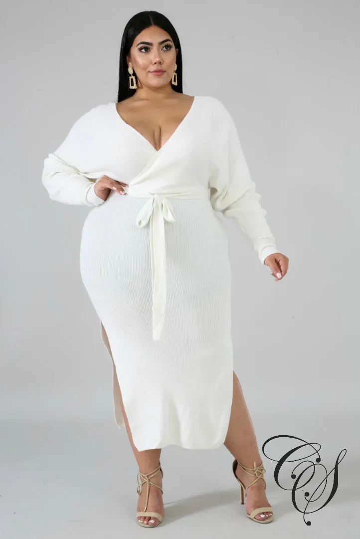 Adanna Slit Sweater Dress