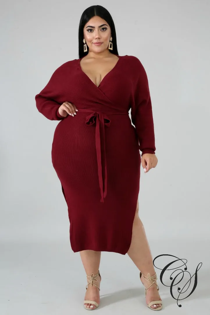 Adanna Slit Sweater Dress