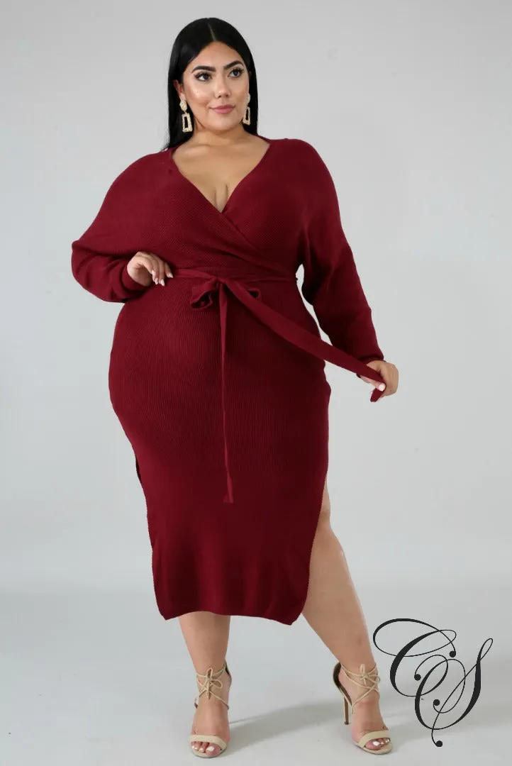 Adanna Slit Sweater Dress
