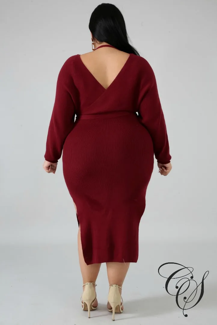 Adanna Slit Sweater Dress