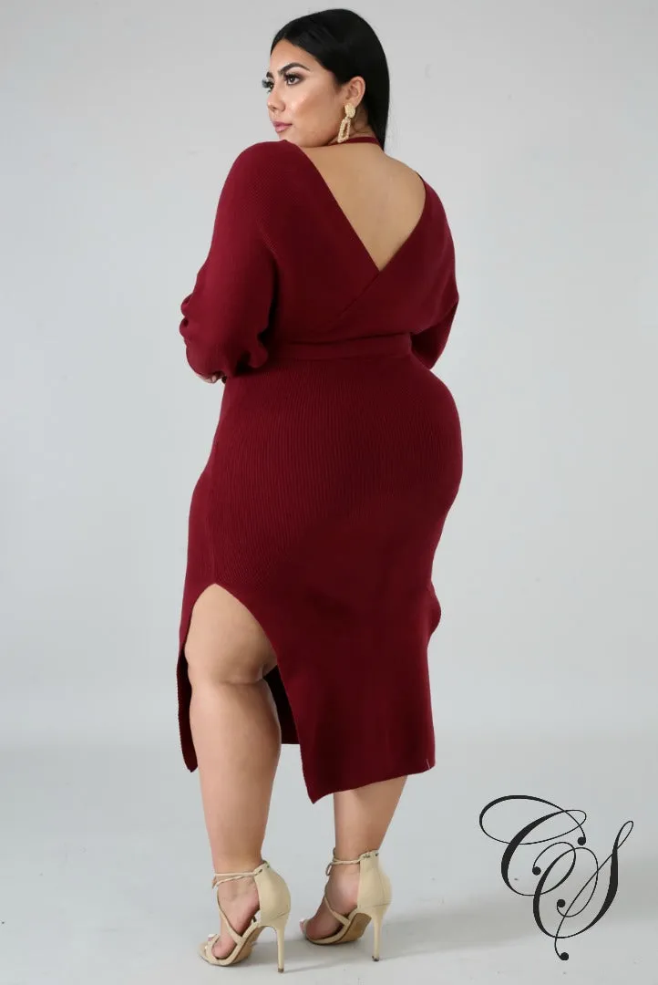 Adanna Slit Sweater Dress